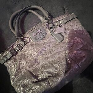 Coach Metallic Gray Satchel